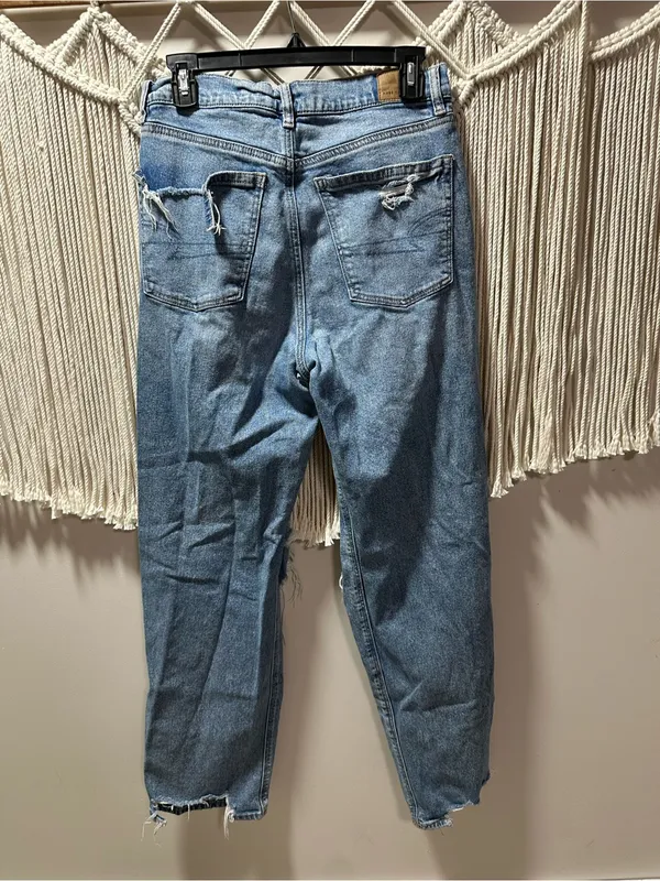 American Eagle Outfitters Light Blue Distressed Boyfriend Jeans - Image 2