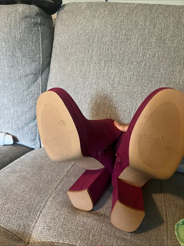 Shoe Dazzle fuchsia Suede Ankle Booties - Image 6