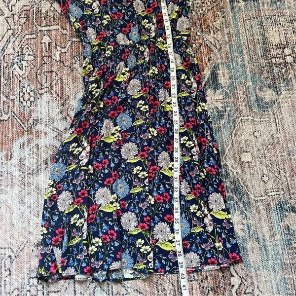 Talbots NWT Floral Short Sleeve Midi Dress Blue Pink Lightweight Summer Dress XS - Image 6