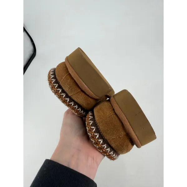 UGG Tasman Slipper Women Size 8 Chestnut Suede‎ Shearling Boho Cozy Casual - Image 11