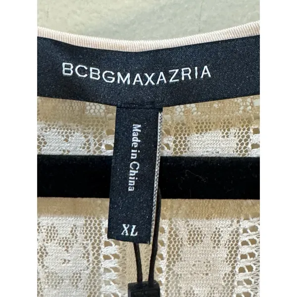 BCBGMAXAZRIA Lace-Overlay Maxi Dress Size XL Ruffle Prairie Boho‎ $268 - Image 7