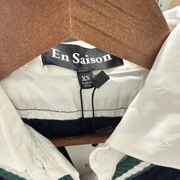En Saison Navy Cable‎ Knit Sweater Vest Shirt Dress Mixed Media Midi XS NEW - Image 4