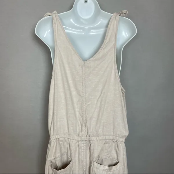 Toad&Co Tara Hemp Jumpsuit Size Small Oatmeal Chambray One Piece Tie‎ Shoulders - Image 6