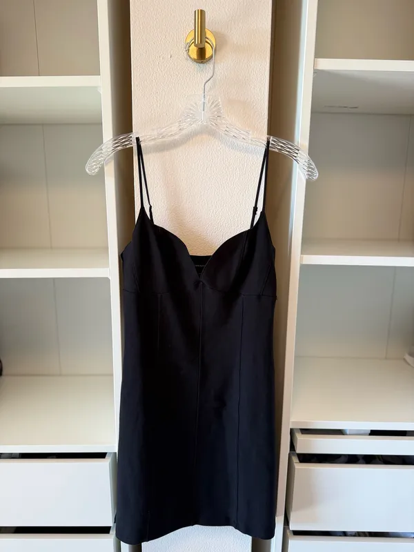 Urban Outfitters Ponte Textured Mini Black Dress- Size Medium - Image 3