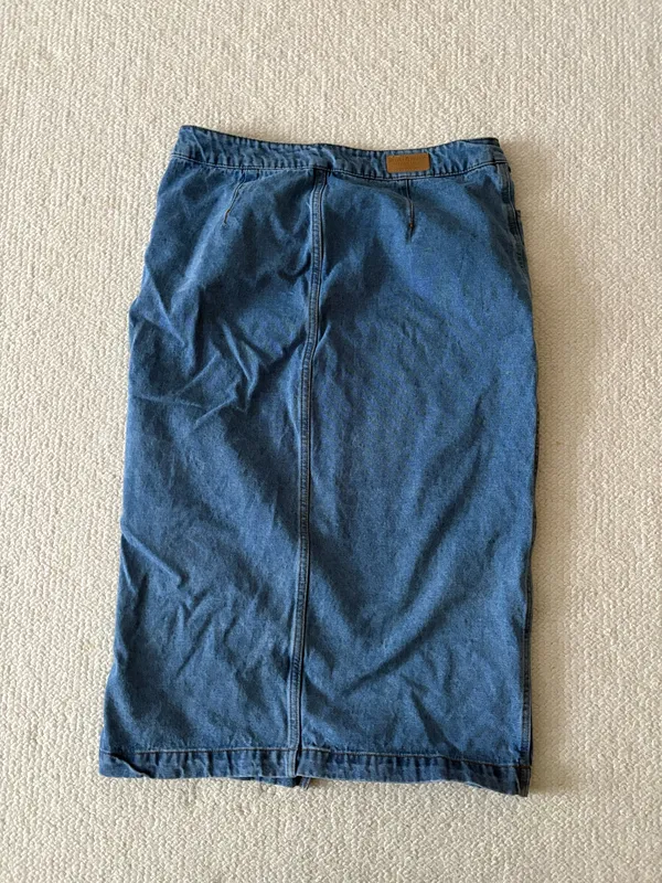 Velvet Heart Denim Midi Skirt - Image 4