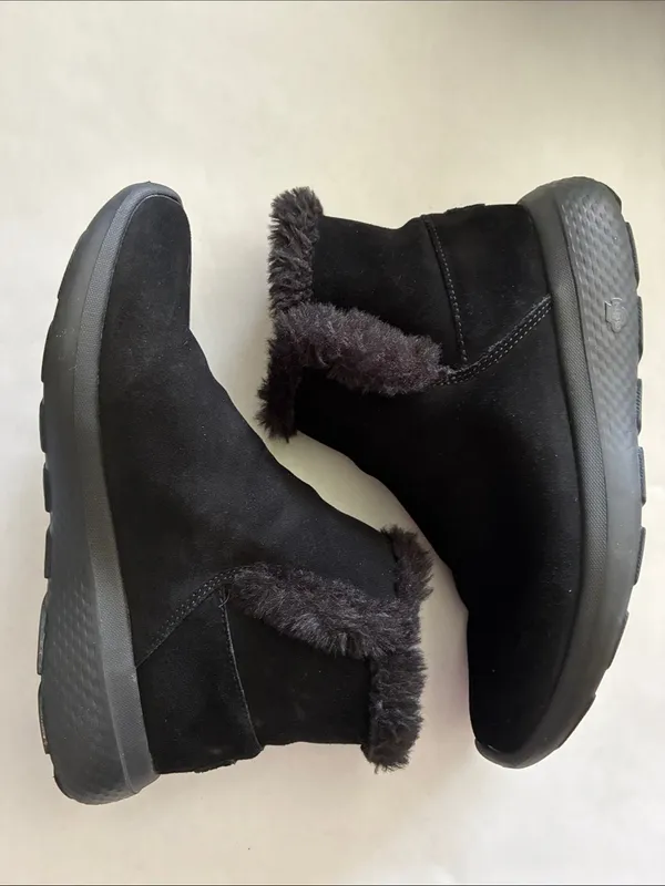 Skechers Black Faux-Fur Collar Women's Ankle Booties - Image 6