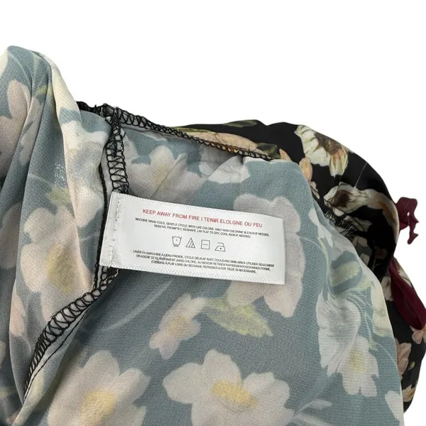 Bed To Brunch Floral Wide Leg Crop Pull‎ On Lounge Pajama Pants Boho XS - Image 12