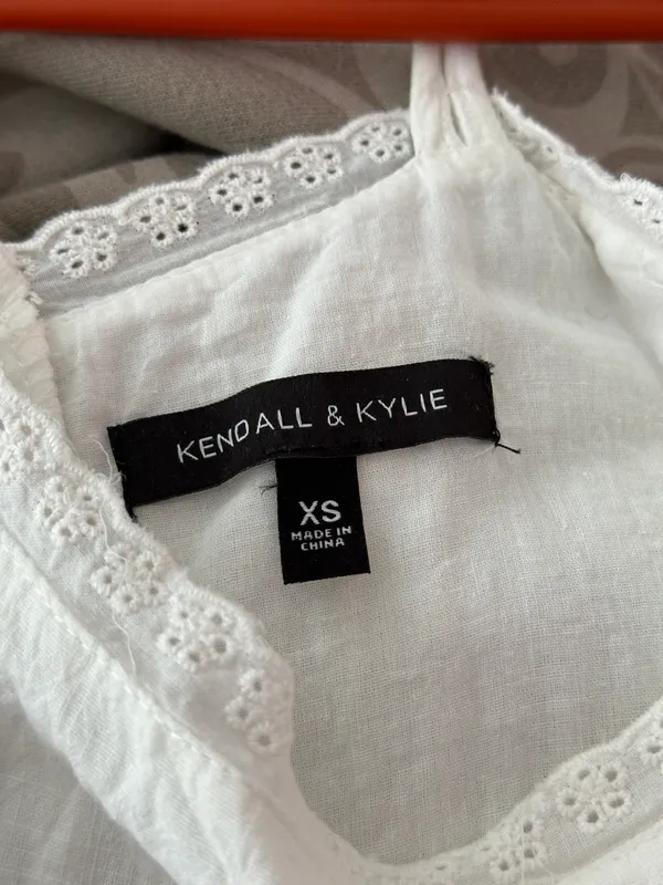Kendall & Kylie White Scallop Babydoll Mini Dress - Image 2