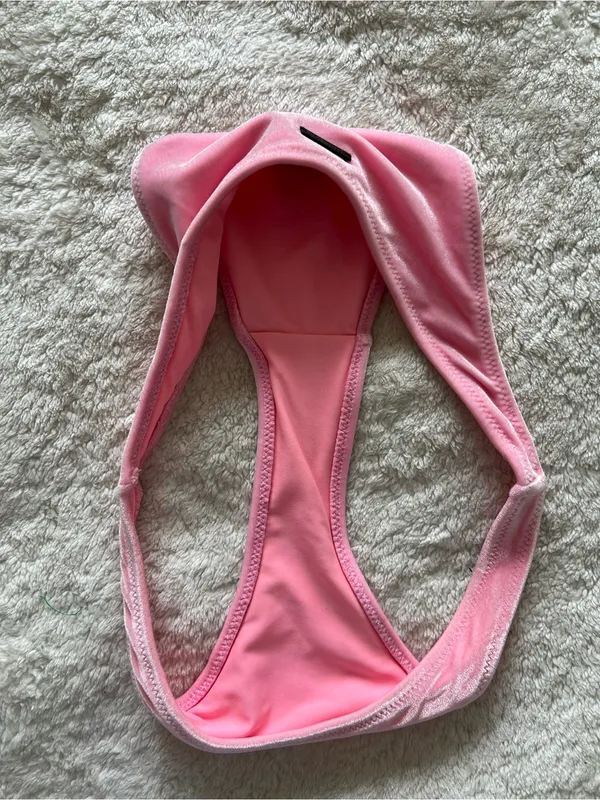 Triangl Pink Velvet Bikini Size XL top S bottom - Image 10