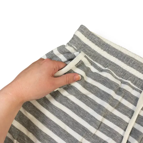 White + Warren Striped Drawstring Shorts Womens Size S‎ Gray White Lounge - Image 6