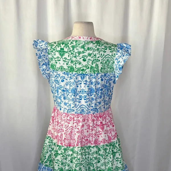 ROLLER‎ RABBIT Aitona Pippa Dress Tiered Tropical Floral Jungle Print Small - Image 10