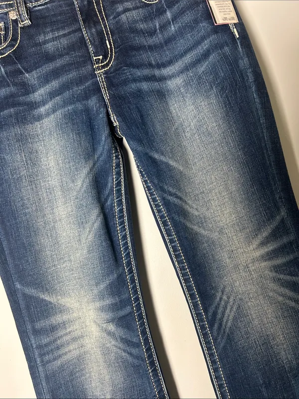 Miss Me Jeans Women's Size 30 Embroidered Embellished Pockets Slim Bootcut Jeans - Image 13
