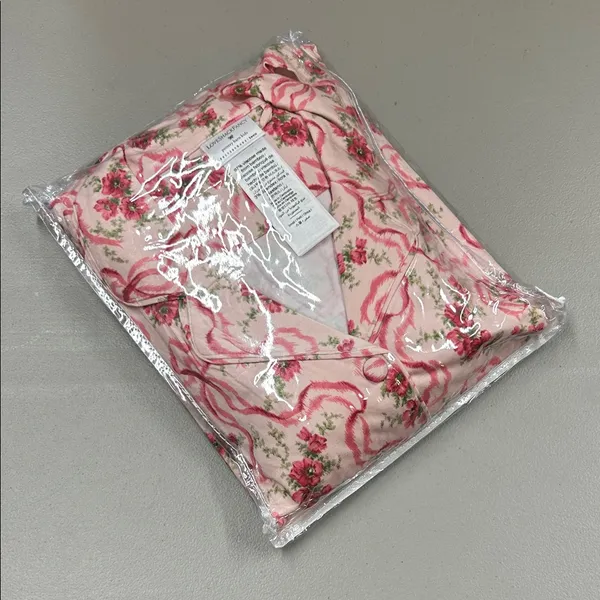 LoveShackFancy Fête de L'eau Ruffle Long Sleeve Pants Pajama Set PJs Floral NEW - Image 3