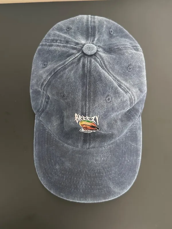 Chris Brown Breezy Graphic Distressed Denim Baseball Hat One Size Blue - Image 3