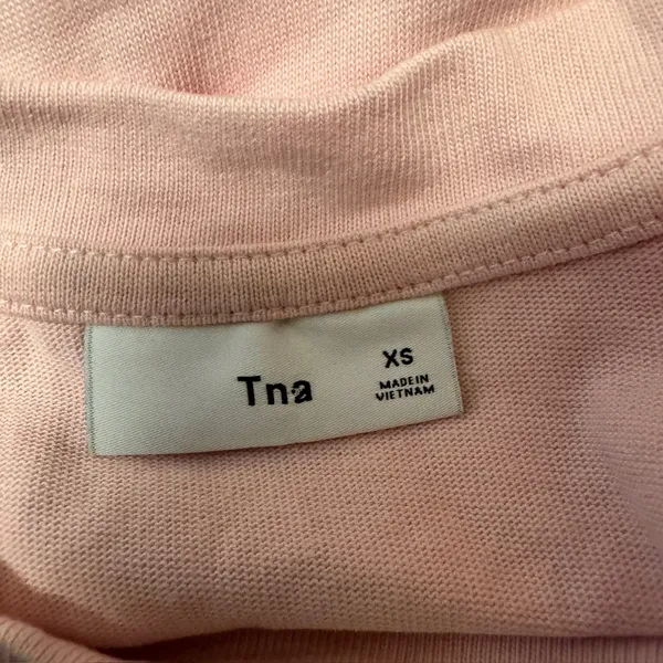 2053 | Tna Aritzia Cotton Long Sleeve Crew Neck Slim Fit Tee Pink Womens‎ XS - Image 5
