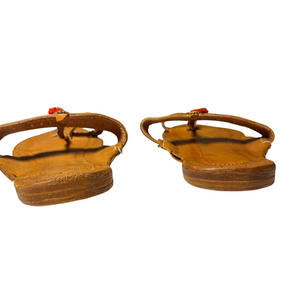 Handmade Leather Kolhapuri T Strap Sandals Braided Tan Brown Womens 10 - Image 5