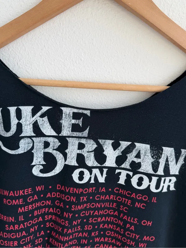 Luke Bryan On Tour Black Off-the-Shoulder Country Music Tee - Image 10