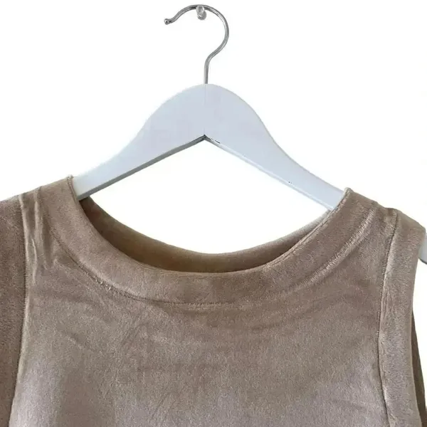 Skims Velour Crew Neck Tank Sienna Brown Crop Boxy Sleeveless SZ XL #1471 - Image 5
