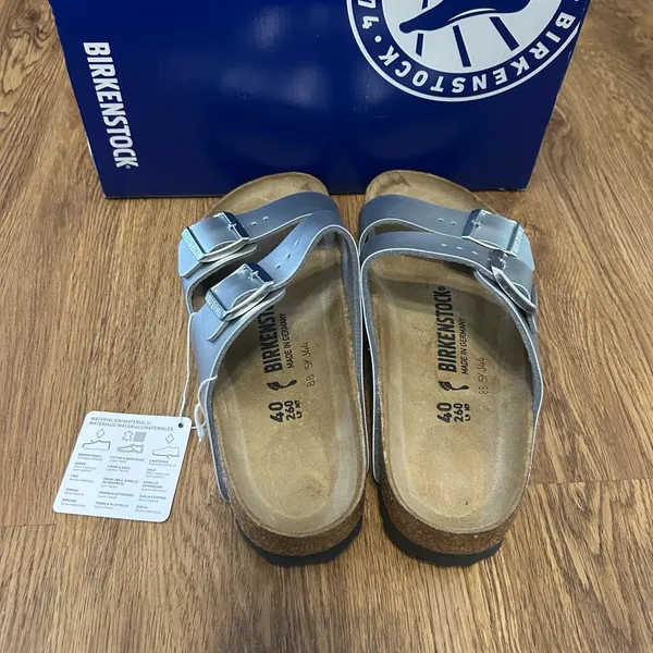 Birkenstock Arizona silver gladiator sandals shoes new - Image 3