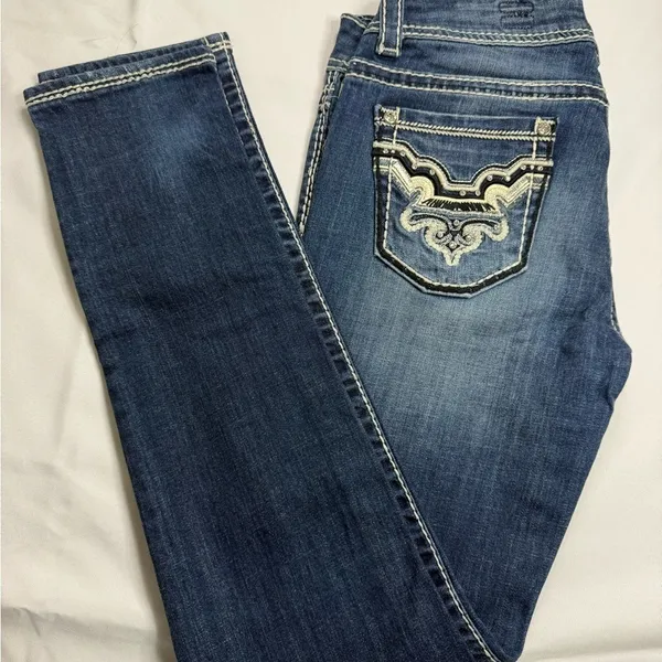 Studio Blue Boot Cut Jeans with Embroidered Design Size undefined - Image 2