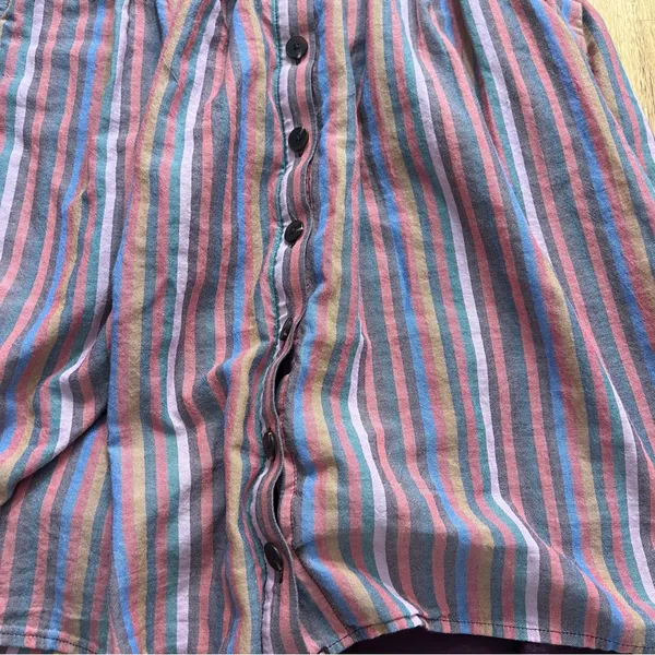 Madewell Striped Button-Front Sleeveless Dress Women’s Small - Image 2