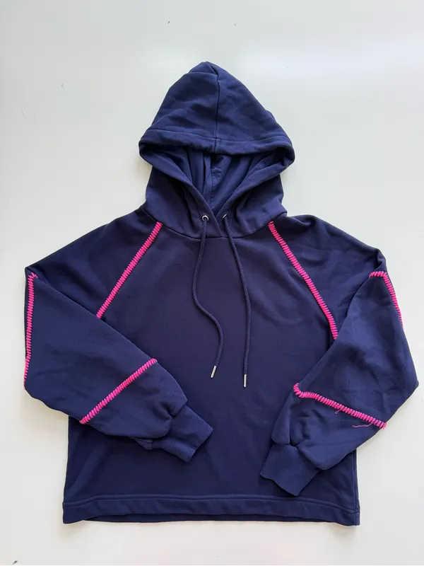 Evereve Harper Whipstitch Hooded Sweatshirt Size Small - Image 3