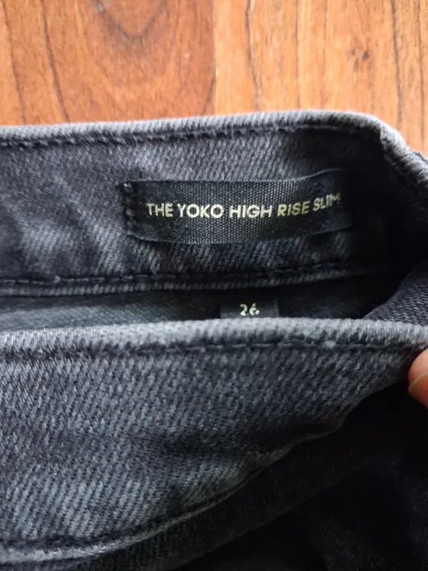 Denim Forum Womens Black Slim Yoko High Rise Button Fly Jeans 26 Organic Cotton - Image 3