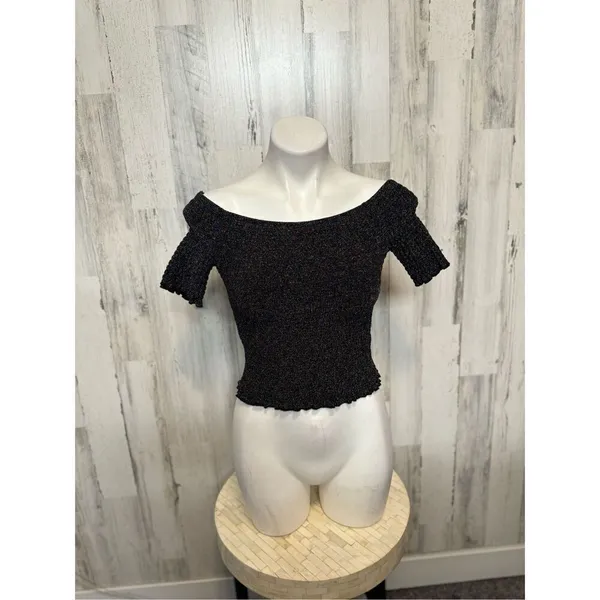 Urban outfitters black glittery top - Image 3