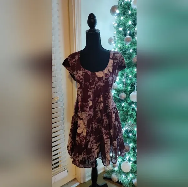 Free People Dress - Sully Dress in Raisin Combo - Size S - Image 5