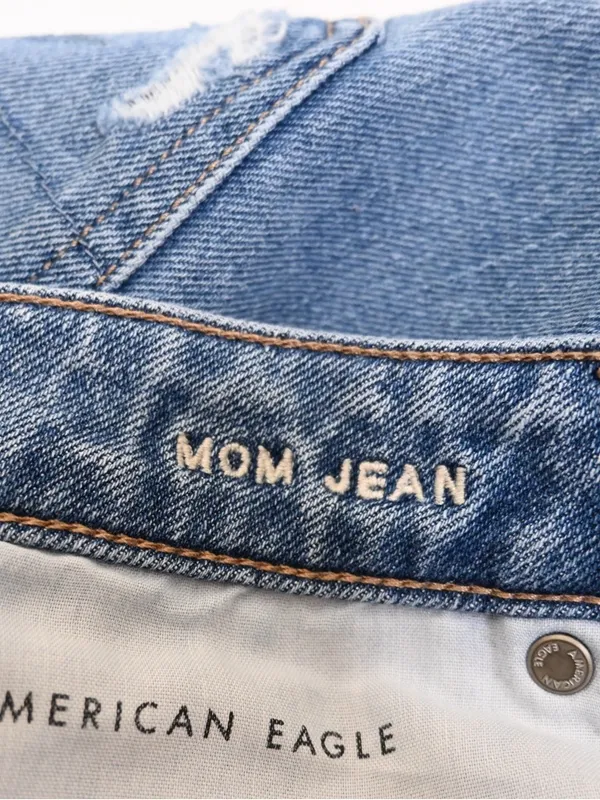 American Eagle Women's 8 Distressed High Rise Mom Jean - Image 10
