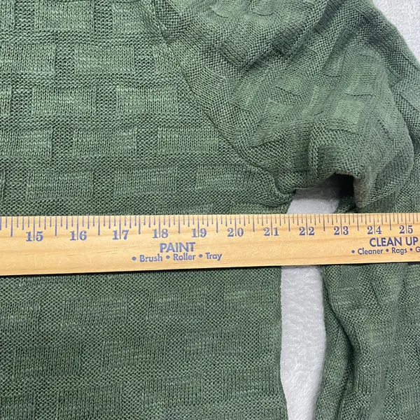 Madwell Sweater‎ Women XL Green Basket Weave Stitch Bell Sleeve Tee NU769 - Image 5