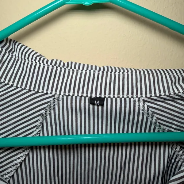 Striped Blue and White Button - Image 2