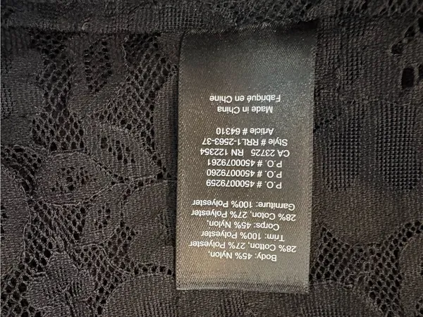 Aritzia Babaton Lace Blouse Womens XS Black Sheer Long Sleeve Collared Top - Image 8