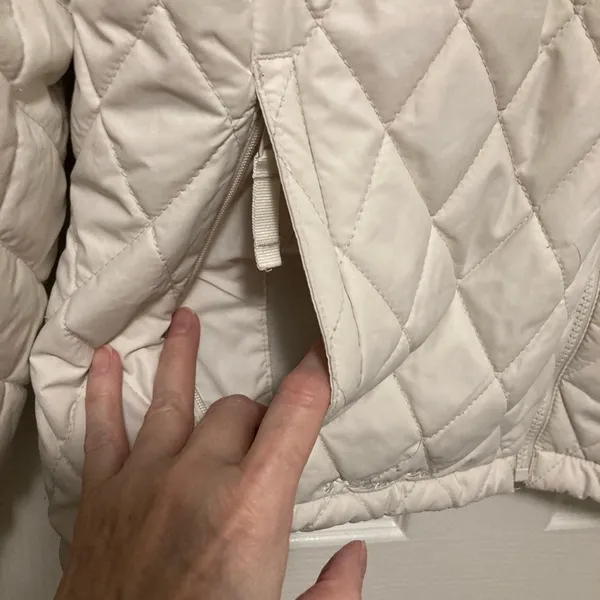*Columbia Off White Mock Neck Quilted Large Long Sleeve Puffer Jacket #HC - Image 10