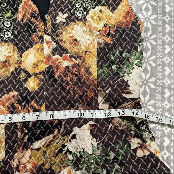 Anthropologie Tabitha Tema Quilted Floral Dress Pockets Size 6‎ Moody Florals - Image 14