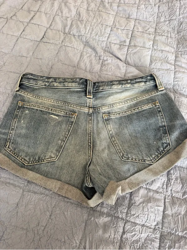 Free People We the Free Beach Break Light Blue Denim Shorts NWT Size 27 - Image 4