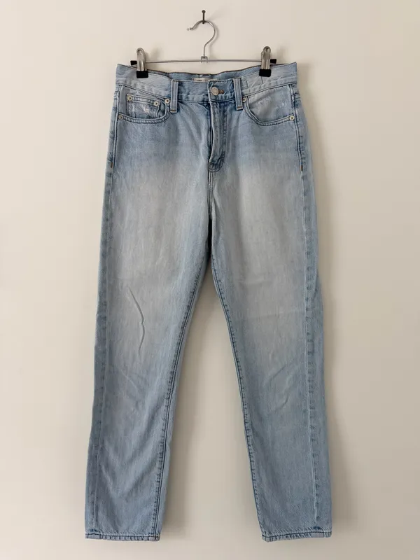Madewell Perfect Summer Jean High Waisted Light Wash Straight Leg Jeans - Image 4