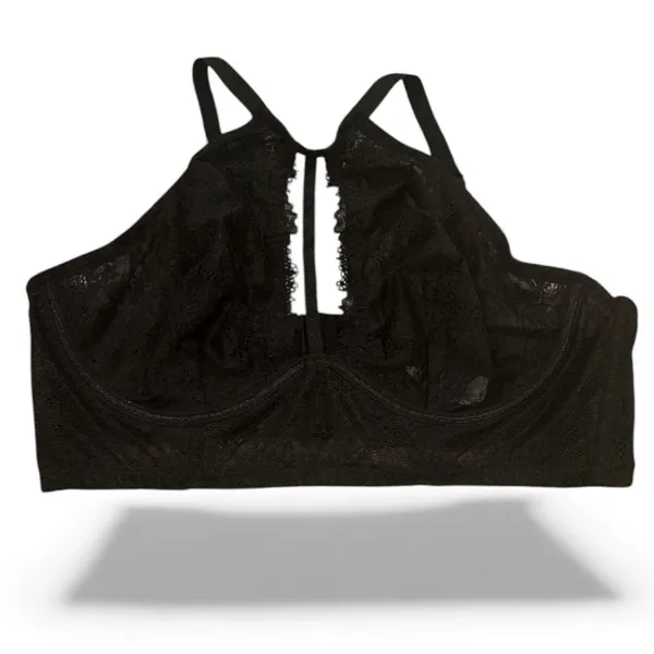 Black Lace Underwire Saskia Fox & Royal Adjustable Bralette S - Image 2