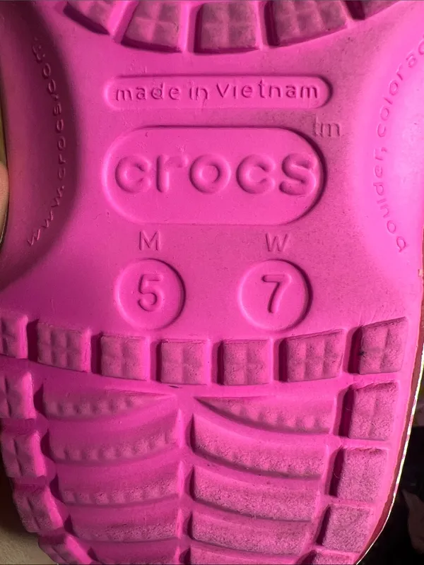 CROCS Hot Pink Sandal Clogs with White Heel Strap and Barbie Charms - Image 8