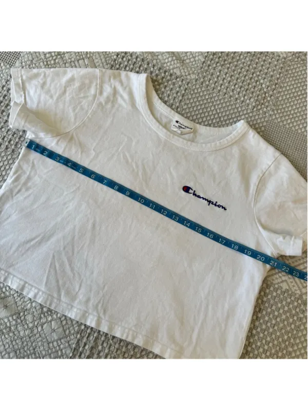 Champion Heritage White Crop T-Shirt Large - Image 5