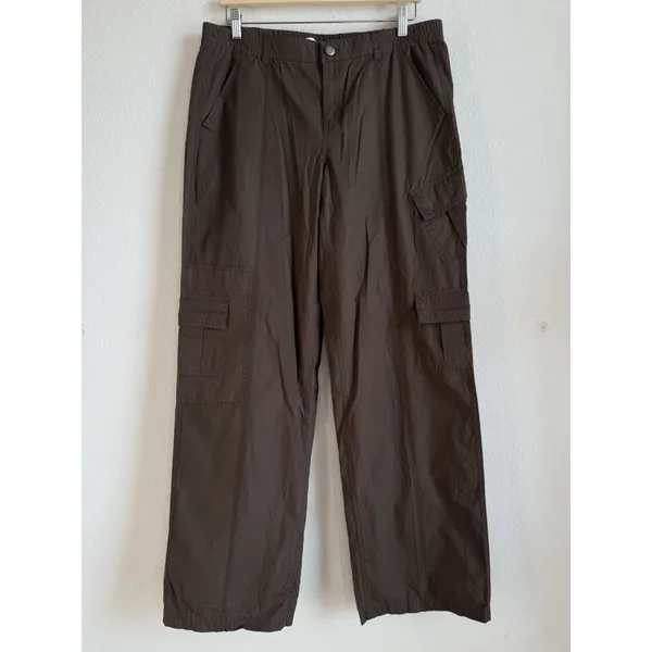 Pacsun Women’s Brown 90's Baggy Cargo Pant Low Rise Puddle‎ Size Medium NEW - Image 6