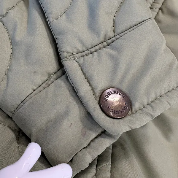 Woolrich Quilted‎ Light Sage Jacket Women Small Snap Button Coat Outdoor Winter - Image 11