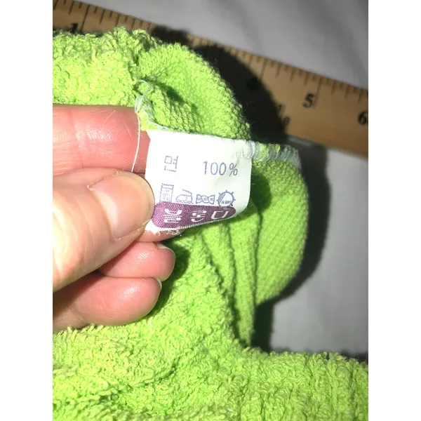 Lime GreenTerry Cloth 2 Piece Beach Swim Cover Green Pink Korea OS Summer Set - Image 5