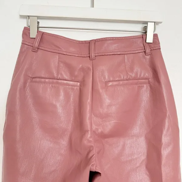 Aritzia Babaton‎ Command Pants Size 2 Faux Leather Red Willow Pink Corpcore Geek Chic - Image 9