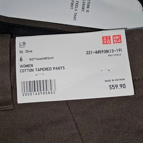 NWT Uniqlo Womens Olive Green Tapered Leg‎ Pants 6 - Image 5