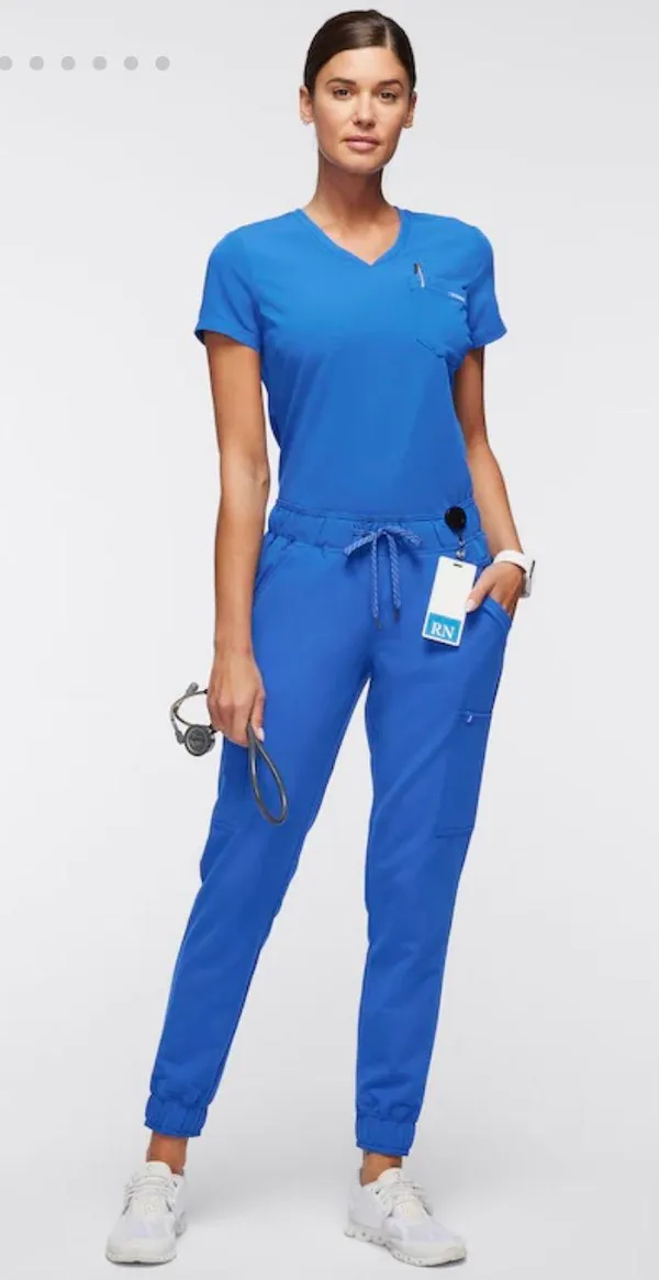 Jaanuu Women's 2-Pocket Tuck-In Scrub Top - Image 2