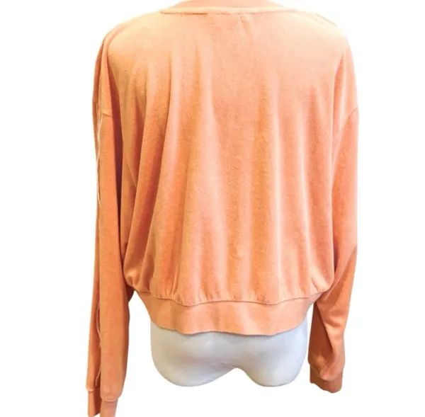 Nike Cropped Sweatshirt Terry Cloth Beach Orange Retro M Relax Fit - Image 4