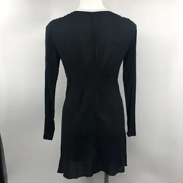 Athleta black sheer lightweight cotton shirred waist dress - Image 7