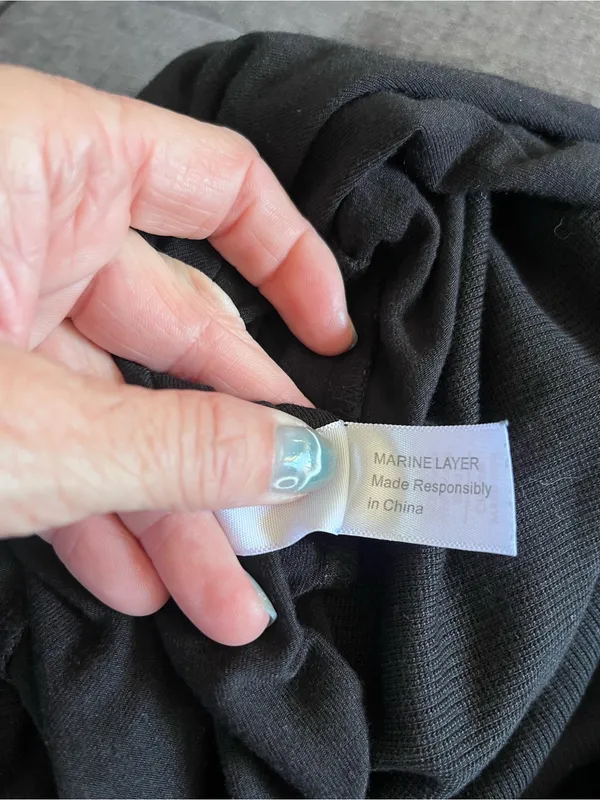Marine Layer ribbed Black Sleeveless Midi Tank Dress. Lined. Size large - Image 5