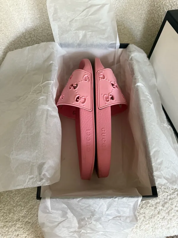 Pink Gucci Slides - Image 5